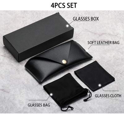 Husă unisex pentru ochelari din piele moale Cutie portabilă pentru ochelari de soare Ochelari de vedere Accesorii din pânză Ochelari personalizați Set de geanți de protecție Vânzare cu ridicata