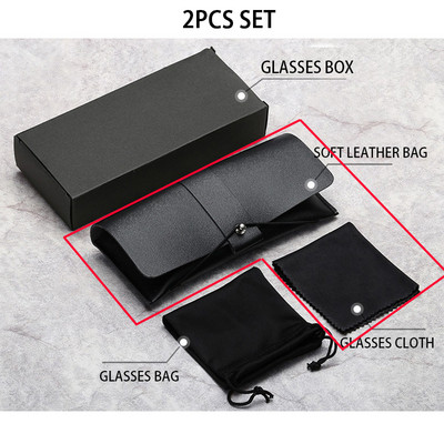 Husă unisex pentru ochelari din piele moale Cutie portabilă pentru ochelari de soare Ochelari de vedere Accesorii din pânză Ochelari personalizați Set de geanți de protecție Vânzare cu ridicata