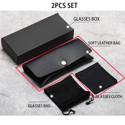Husă unisex pentru ochelari din piele moale Cutie portabilă pentru ochelari de soare Ochelari de vedere Accesorii din pânză Ochelari personalizați Set de geanți de protecție Vânzare cu ridicata