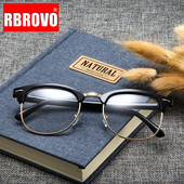RBROVO Metalni poluokviri za muškarce Klasični okviri za naočale Muške marke Luksuzne naočale za muškarce/žene Lentes De Lectura Mujer
