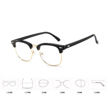 RBROVO Мъжки очила с метална полурамка Класическа рамка за очила Мъжки маркови луксозни очила за мъже/жени Lentes De Lectura Mujer