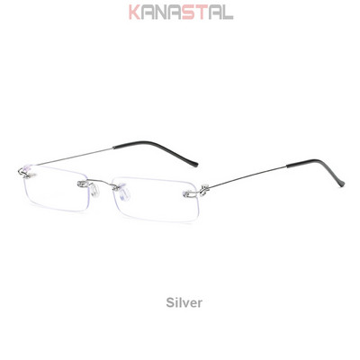 Muške naočale za čitanje koje blokiraju plavo svjetlo Metalne HD leće Ultralake naočale bez okvira Ženske naočale za dalekovidnost +4.0