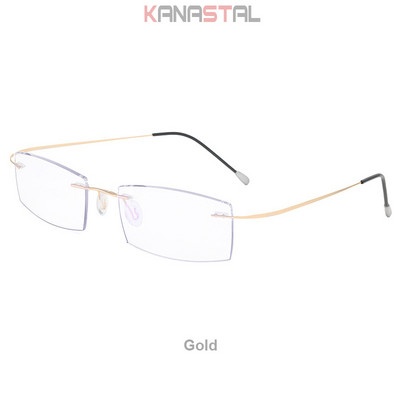 Muške naočale za čitanje koje blokiraju plavo svjetlo Metalne HD leće Ultralake naočale bez okvira Ženske naočale za dalekovidnost +4.0