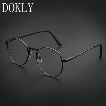 DOKLY Винтидж кръгли очила Мъжки Дамски очила Метални черни рамки Очила ретро Женски оптични очила Очила с прозрачни стъкла