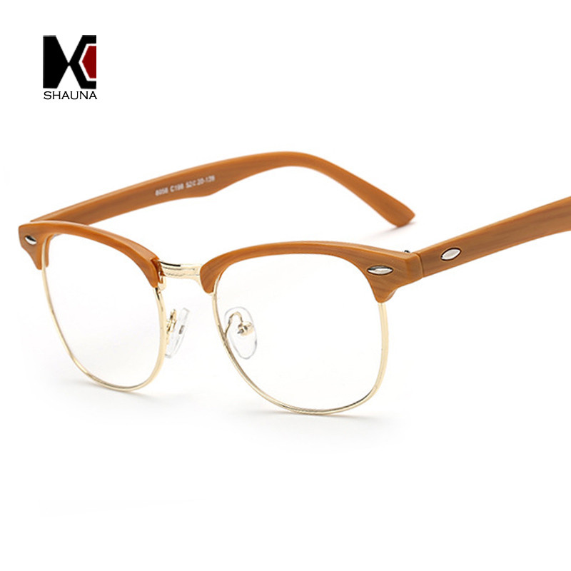 SHAUNA Vintage muške retro stilske obične naočale s crnim okvirom Modne ženske naočale za ukrašavanje noktiju Naočale s optičkim okvirom