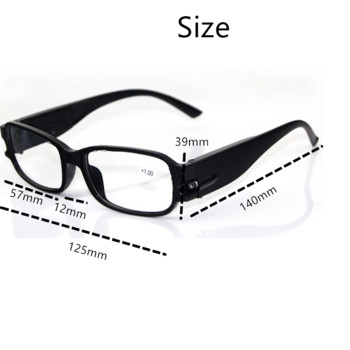 Очила за четене с LED светлина Прозрачни +1,00 +1,50 +2,00 +2,50 +3,00 +3,50 +4,00 диоптър нощни очила за пресбиопия