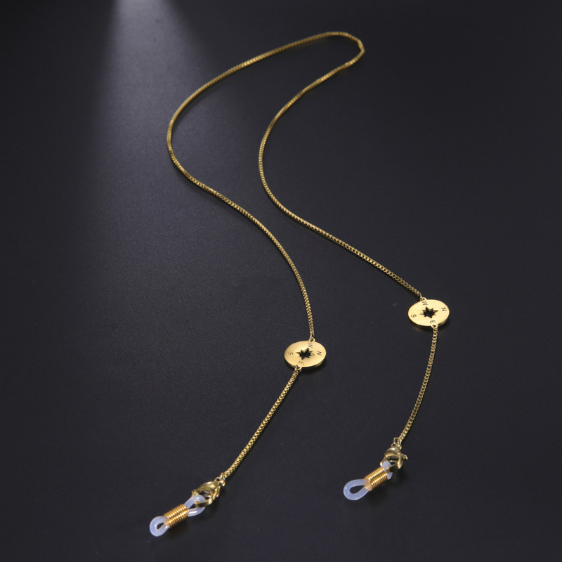 Skyrim Compass auksinės spalvos grandinėlė akiniams dirželiai nerūdijančio plieno akinių grandinės akiniai karoliai pakabinti kaukė laido priedas