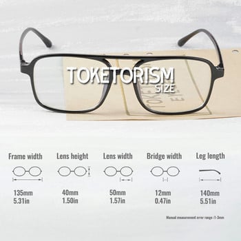 Toketorism Vintage Glasses Woman Man Double Bridge Retro Eyeglasses Лека оптична рамка 0342