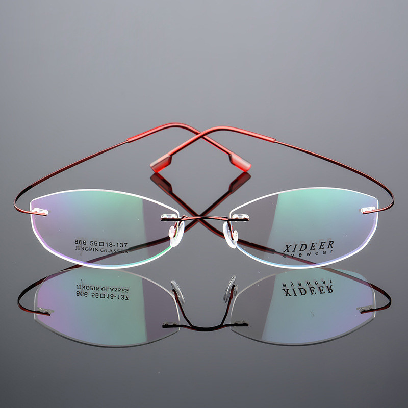 iboode Okvir za naočale od legure titana bez okvira Muškarci Žene Retro optički okvir naočala za kratkovidnost Dizajnerske marke Super lagane naočale