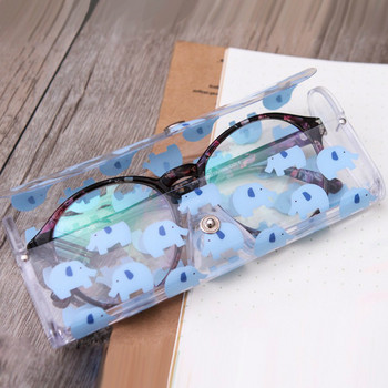 Zilead Прозрачен калъф за очила Капак Кутия за държач за слънчеви очила Карикатура Кутия за съхранение на очила Прозрачна PVC чанта за слънчеви очила