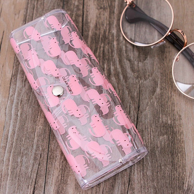 Zilead prozirna kutija za naočale Kutija za držač sunčanih naočala Kutija za pohranu naočala s crtanim printom Prozirna PVC torbica za sunčane naočale