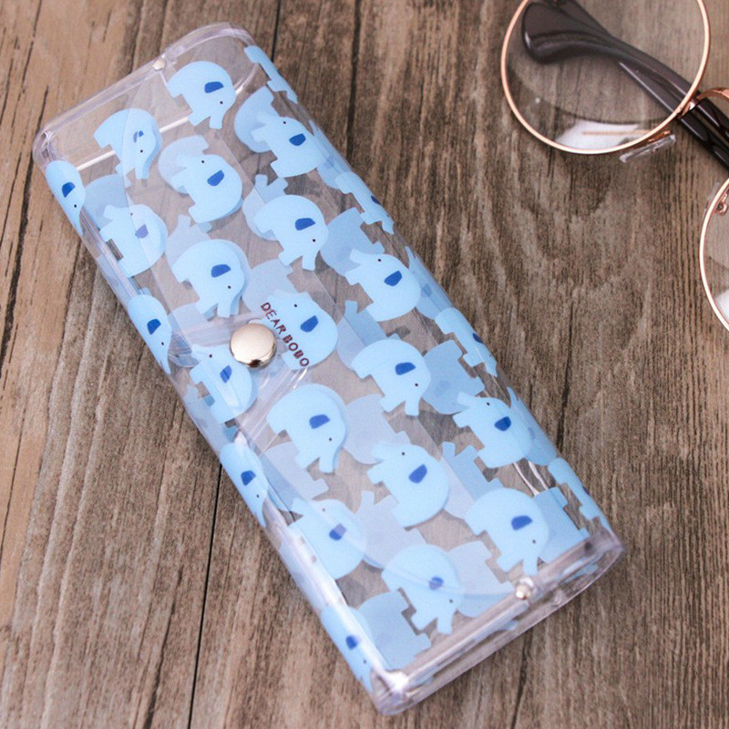 Zilead prozirna kutija za naočale Kutija za držač sunčanih naočala Kutija za pohranu naočala s crtanim printom Prozirna PVC torbica za sunčane naočale