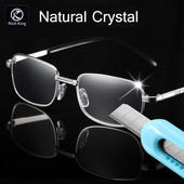 Naočale za čitanje od prirodnog kristala Rich King protiv ogrebotina za muškarce, žene, staklene leće protiv umora, naočale za dalekovidnost