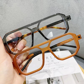 Vintage γυαλιά ανάγνωσης για άντρες Επωνυμία σχεδιαστής διπλή γέφυρα τετράγωνα γυαλιά οράσεως Clear γυαλιά υπολογιστή υπερμετρωπία Σύζυγος +2
