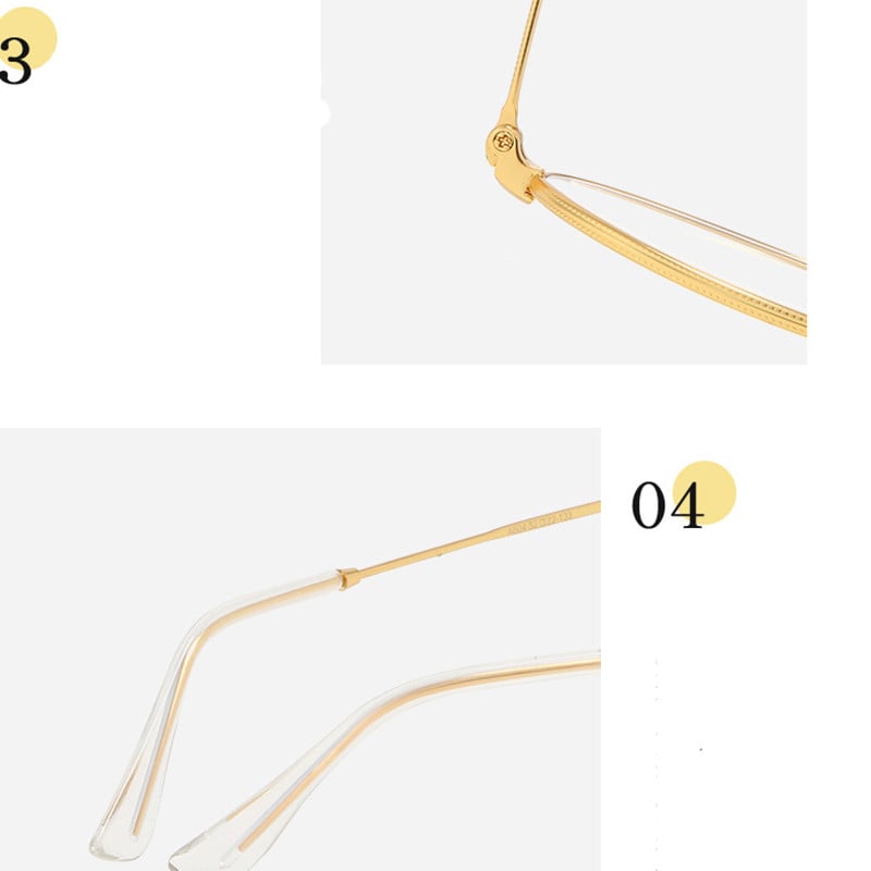 Ramă de ochelari optici ovale din metal unisex pentru bărbați și femei, ochelari de vedere cu prescripție pentru rame de sticlă pentru miopie și prezbiopie F0220