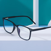 Izuzetno lagane modne fleksibilne kvadratne naočale TR90 Muškarci Žene Prozirni okvir optičkih naočala Prozirne naočale protiv plave svjetlosti