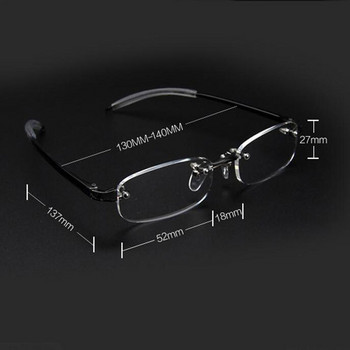 Semfly Ultralight Soft TR90 Frameless Myopia Glasses Mens Businesss Nearsight Shortsighted Glasses-1.0-1.5-2.0-2.5-3.0-3.5-4.0