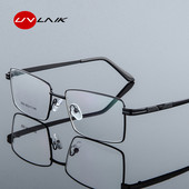 UVLAIK Poslovne naočale Muški četvrtasti okvir za naočale od legure titana Muške naočale s dioptrijom za kratkovidnost Debeli metalni okvir za naočale