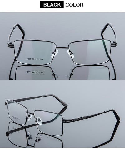 UVLAIK Poslovne naočale Muški četvrtasti okvir za naočale od legure titana Muške naočale s dioptrijom za kratkovidnost Debeli metalni okvir za naočale