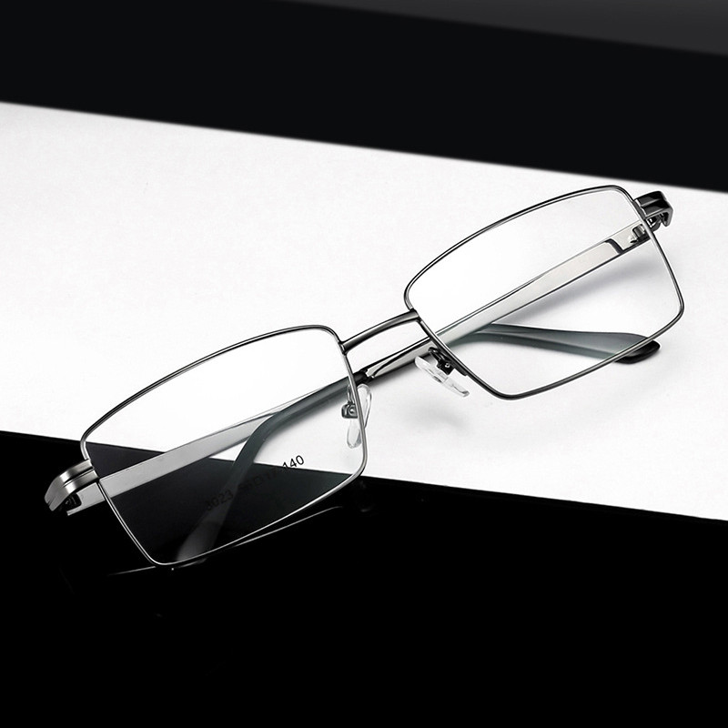 UVLAIK Poslovne naočale Muški četvrtasti okvir za naočale od legure titana Muške naočale s dioptrijom za kratkovidnost Debeli metalni okvir za naočale