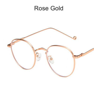 Modne anti-plavo svjetlo Ženske optičke naočale za kratkovidnost Klasične vintage okrugle metalne okvire za naočale Muške naočale za računala