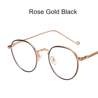 Modne anti-plavo svjetlo Ženske optičke naočale za kratkovidnost Klasične vintage okrugle metalne okvire za naočale Muške naočale za računala