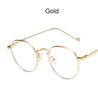 Modne anti-plavo svjetlo Ženske optičke naočale za kratkovidnost Klasične vintage okrugle metalne okvire za naočale Muške naočale za računala