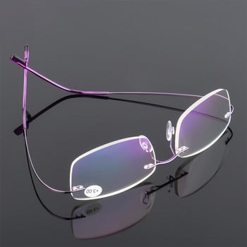 Unisex Ultralight Rimless Glasses Clear Memory Titanium Reading Glass Magnetic Presbyopic Eyewear Strength +1,0~+4,0