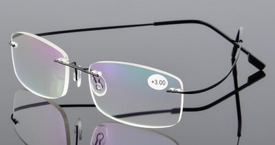 Uniszex ultrakönnyű keret nélküli szemüvegek átlátszó memóriával titán olvasószemüvegek mágneses presbyopic szemüvegek erőssége +1,0-+4,0