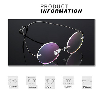 Steve Jobs Star Style Ultra-light Memory Титаниеви кръгли очила без рамки за късогледство Рамки за оптични очила Мъже Жени Очила A1