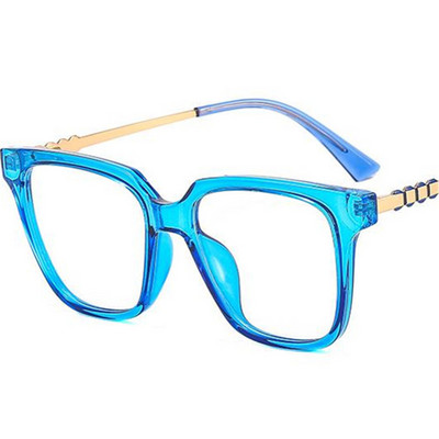 Anti-Blue Light Optical Brilles Unisex Cat Eye Brilles Anti-UV Brilles Personības tempļi Liela izmēra brilles