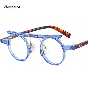 Пънк ретро кръгли рамки за оптични очила Мъже Жени Прозрачна рамка за очила за късогледство Модни компютърни очила Марков дизайн Oculos