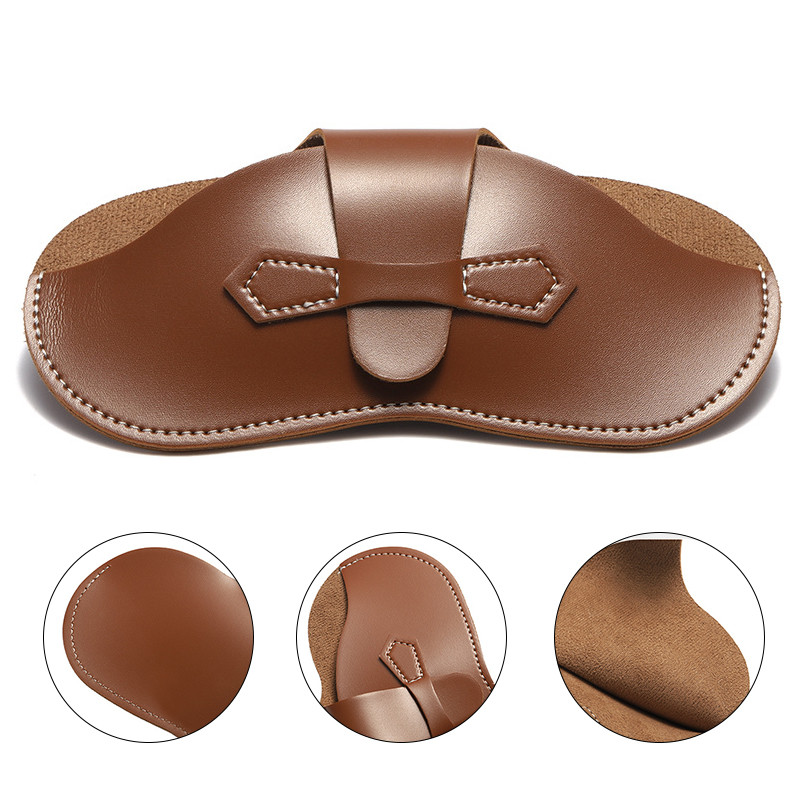 Husă portabilă pentru ochelari de soare, ușoară, ochelari, geantă de depozitare din PU Geantă pentru ochelari de vedere, unisex, din piele