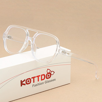 KOTTDO Classic Double Bridge Eye Glasses Frame Women Vintage Anti-blue Light Компютърни очила Мъжки