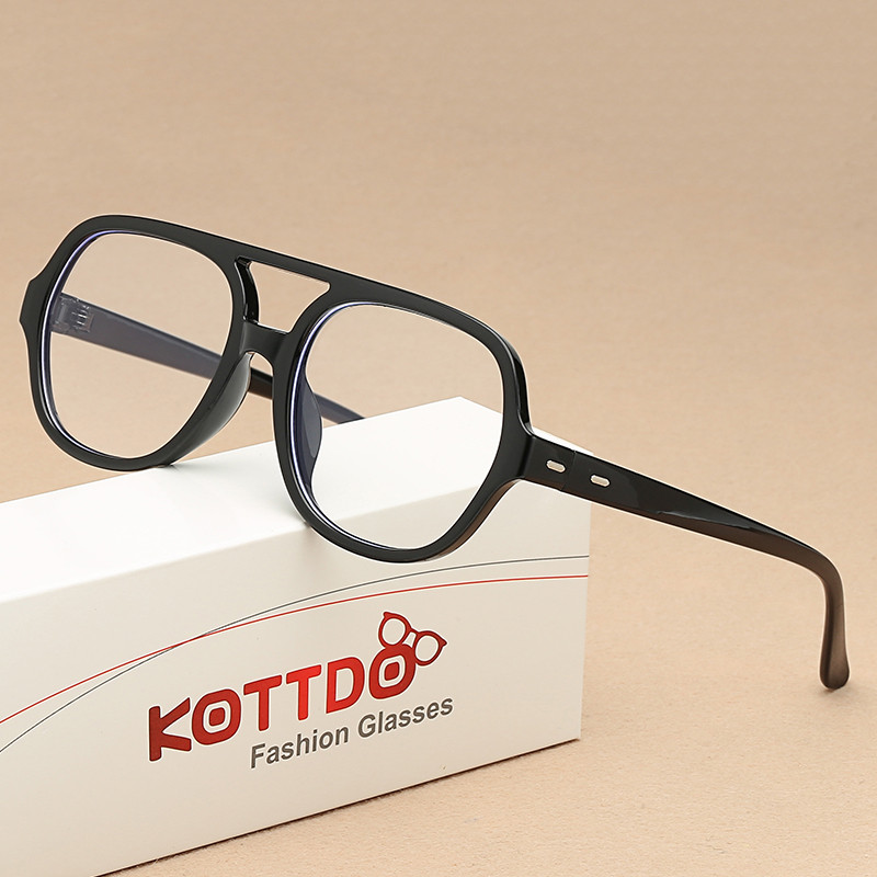 KOTTDO Classic Double Bridge Eye Glasses Frame Women Vintage Anti-blue Light Компютърни очила Мъжки