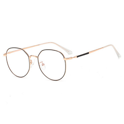 Podesive okrugle naočale protiv plave svjetlosti Klasične računalne UV naočale s metalnim okvirom bez stupnja Oculos Feminino naočale za muškarce