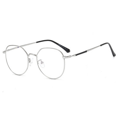Podesive okrugle naočale protiv plave svjetlosti Klasične računalne UV naočale s metalnim okvirom bez stupnja Oculos Feminino naočale za muškarce