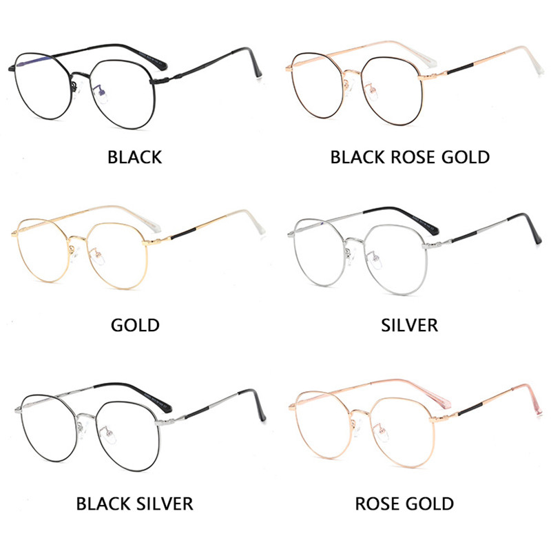 Podesive okrugle naočale protiv plave svjetlosti Klasične računalne UV naočale s metalnim okvirom bez stupnja Oculos Feminino naočale za muškarce