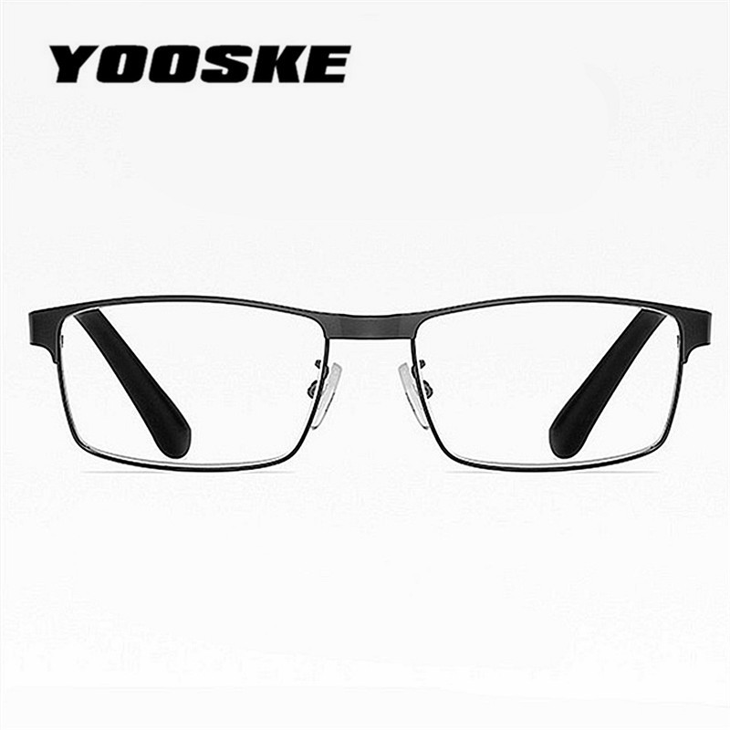 YOOSKE plavo svjetlo od nehrđajućeg čelika, muške poslovne naočale za čitanje za čitače, muške optičke naočale za dalekovidnost +1,0 1,5 2,0 2,5 3,0