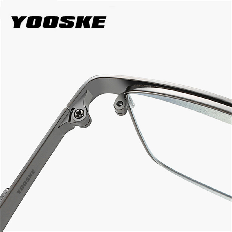 YOOSKE plavo svjetlo od nehrđajućeg čelika, muške poslovne naočale za čitanje za čitače, muške optičke naočale za dalekovidnost +1,0 1,5 2,0 2,5 3,0