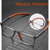 Sport TR90 Anti-mėlynos šviesos trumparegystės akiniai Vyriški spyruokliniai vyriai Receptiniai akiniai artimo matymo akiniai Dioptrijos -0,5 -1,0 -1,5 iki -6,0