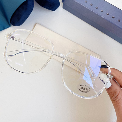 Ochelari TR90 Anti lumină albastră Ramă femei Ochelari de vedere pentru computer optic Bărbați Rame de ochelari de gaming de epocă Sticlă falsă transparentă