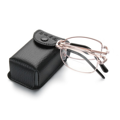 1 vnt. sulankstomi skaitymo akiniai moterims su dėklu, nešiojamasis metalinis teleskopinis besisukantis didelės raiškos vyriški akiniai su presbyopia + 1,0–4,0