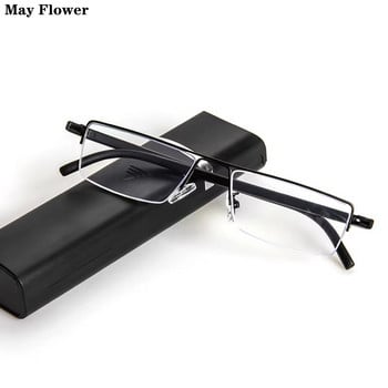 May Flower Anti Blue Light Γυαλιά Ανάγνωσης Ανδρικά Γυναικεία Μαύρα Γυαλιά Farsightness Σκελετός γυαλιά οράσεως με θήκη Διόπτρας +1,5+2