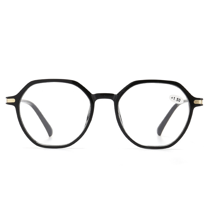 Poligonalni crni metalni okvir, modne naočale za čitanje Unisex prozirne naočale za čitanje Naočale za čitanje