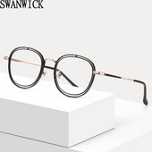 Swanwick metalne šuplje četvrtaste naočale za žene prozirne leće protiv plave svjetlosti okrugli okvir naočala muškarci vintage darovi od crnog zlata