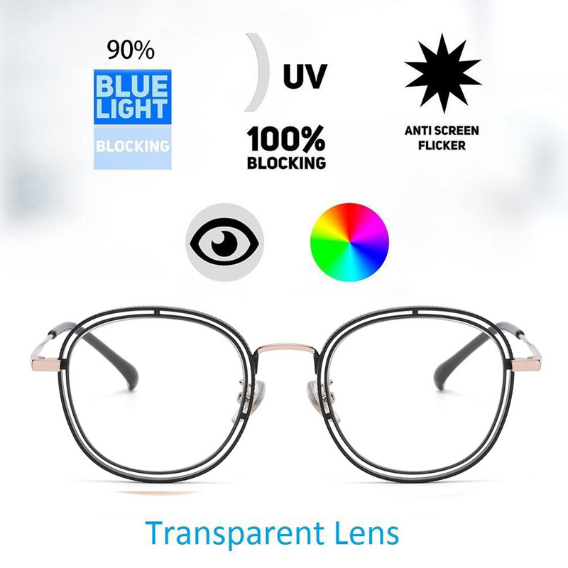 Swanwick metalne šuplje četvrtaste naočale za žene prozirne leće protiv plave svjetlosti okrugli okvir naočala muškarci vintage darovi od crnog zlata