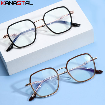 Νέα γυναικεία γυαλιά μπλοκαρίσματος μπλε φωτός Retro TR Μεταλλικά τετράγωνα γυαλιά Σκελετός Anti Ray Flat Mirror Optical Spectacle Ανδρικά γυαλιά