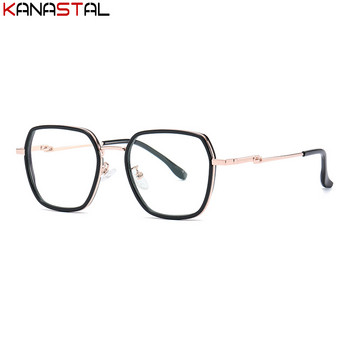 Νέα γυναικεία γυαλιά μπλοκαρίσματος μπλε φωτός Retro TR Μεταλλικά τετράγωνα γυαλιά Σκελετός Anti Ray Flat Mirror Optical Spectacle Ανδρικά γυαλιά