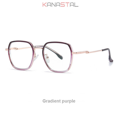 Ochelari noi pentru femei, cu blocare a luminii albastre, retro TR Metal, ochelari pătrați, cadru anti-raze, oglindă plată, ochelari optici, ochelari pentru bărbați